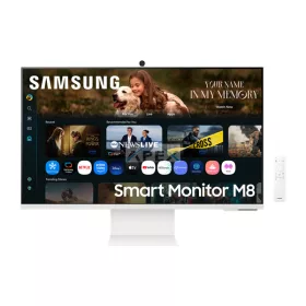   SAMSUNG M8 M80F Vision AI Smart 4K monitor 32", 3840x2160, 16:9, 400cd/m2, 4 ms, HDMI/2xUSB/1xUSB-C, hangszóró, Fehér
