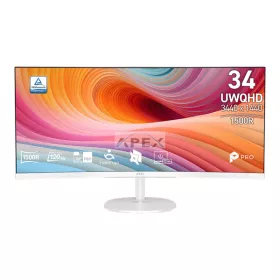   MSI Monitor Business PRO MP341CQW E12 Ívelt 34" QHD 3440x1440, 120Hz VA 21:9, 3000:1, 300cd/m2, 4ms, 2xHDMI, DP, White