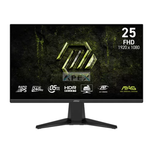 MSI Monitor GAMING MAG 255F X24 24,5" FHD Rapid IPS 1920x1080, 16:9, 240Hz, 1000:1, 0,5ms, 2x HDMI, DP, Black