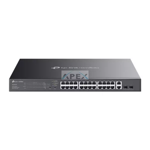 TP-LINK Switch 26x1000Mbps (24xPOE+) +2xGigabit SFP kombó Fémházas Easy Smart (Omada), ES228GMP