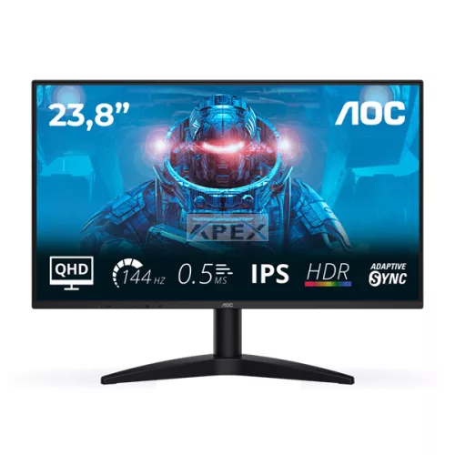AOC IPS QHD 144Hz Gaming monitor 23.8" Q24B36X, 2560x1440, 16:9, 300cd/m2, 4ms, 1xDisplayPort/1xHDMI