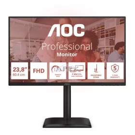   AOC IPS 120Hz FHD monitor 23.8" 24E4CV, 1920x1080, 16:9, 4ms, 300cd/m2, DisplayPort/HDMI/4xUSB-A, pivot, hangszóró