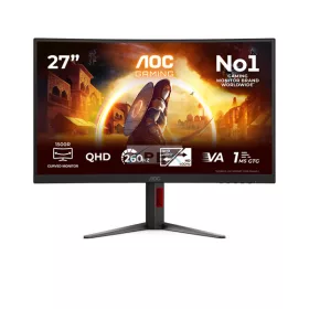   AOC Ívelt Gaming 260Hz VA monitor 27" CQ27G4Z2, 2560x1440, 16:9, 350cd/m2, 0,3ms, 2xHDMI/DisplayPort