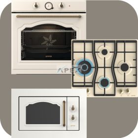   Gorenje Classico BOS67372CLI hőlégkeveréses sütő + GW6D42CLI gáz főzőlap + BM235CLI grilles mikrohullámú sütő bézs színben
