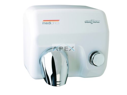 MERIDA E88AP Elektromos kézszárító, fém fehér festett 2250W SANIFLOW nyomógombos