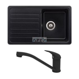   EVIDO Home 45S gránit mosogató antracit EVIDO PINGUIN álló gránit csapteleppel