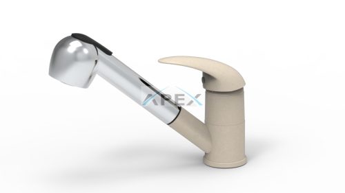 EVIDO 105741 EVIDO PINGUIN-S zuhanyfejes gránit csaptelep, bézs/króm