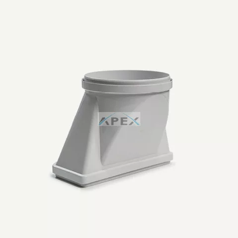 Falmec átalakító csatlakozó/toldó idom, D=125mm / 150x70 mm