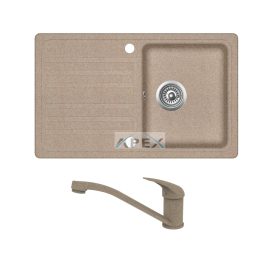   EVIDO Home 45S gránit mosogató avena EVIDO PINGUIN álló gránit csapteleppel