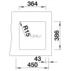 BLANCO SUBLINE 375-U ker. fényes fehér