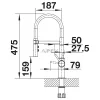 BLANCO 525792 CATRIS-S Flexo PVD steel