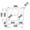 BLANCO SOLIS 340/180-U b. exc.n. InFino