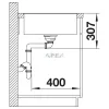 BLANCO AXIA III 45S-F törtfehér üveg tart., SZINTBE ÉPÍTÉS