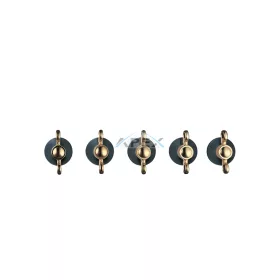   SMEG VEZÉRLŐGOMB KÉSZLET, Colonial design, 5 db, üveges gáz főzőlaphoz, antracit/arany