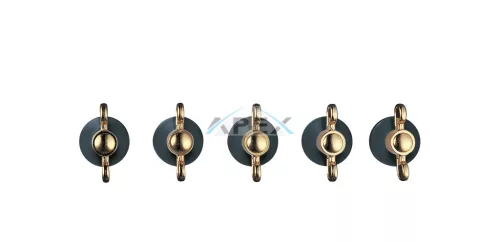 SMEG VEZÉRLŐGOMB KÉSZLET, Colonial design, 5 db, üveges gáz főzőlaphoz, antracit/arany