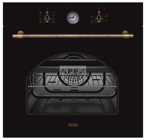 EVIDO RUSTIC-O 6AA légkeveréses sütő,analóg,antracit/bronz