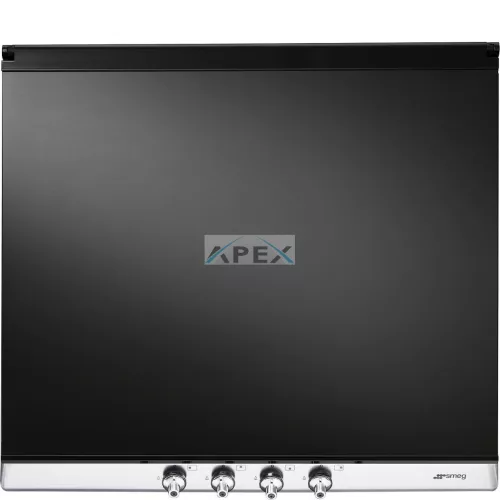 SMEG ÜVEG FEDLAP, rozsdamentes acél keret, fekete, 60 cm széles főzőlaphoz