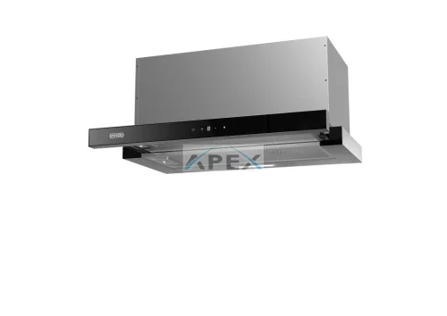 EVIDO SLIMLUX 60TC teleszkópos páraelszívó, 60 cm, érintőszenzor, fekete üveg/inox