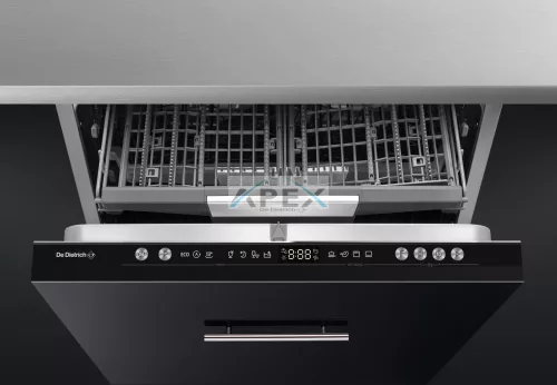 De Dietrich beépíthető mosogatógép, 60 cm, 14 teríték, 7 program, 5 hőmérséklet, csúszózsanér, C energiaosztály