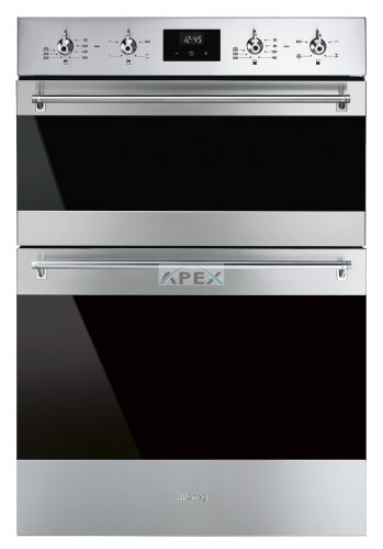 SMEG DUPLA HŐLÉGKEVERÉSES SÜTŐ, Classica design, 60x88 cm, ES LCD, oszlopba építhető, inox