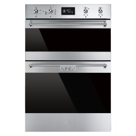   SMEG DUPLA HŐLÉGKEVERÉSES SÜTŐ, Classica design, 60x88 cm, LCD, inox
