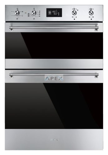 SMEG DUPLA HŐLÉGKEVERÉSES SÜTŐ, Classica design, 60x88 cm, LCD, inox