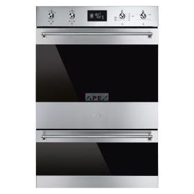   SMEG DUPLA PIROLITIKUS HŐLÉGKEVERÉSES SÜTŐ, Classica design, 60x88 cm, LCD, inox