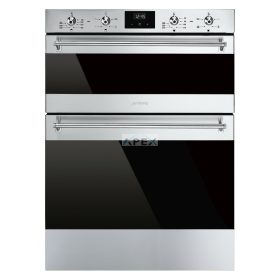   SMEG DUPLA HŐLÉGKEVERÉSES SÜTŐ, Classica design, 60x88 cm, ES LCD, pult alá építhető, inox