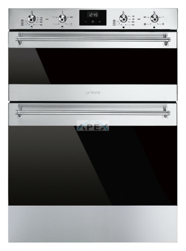SMEG DUPLA HŐLÉGKEVERÉSES SÜTŐ, Classica design, 60x88 cm, ES LCD, pult alá építhető, inox