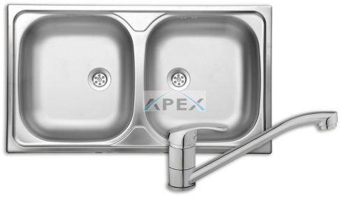 LIVINOX EC-113 kétmedencés rozsdamentes mosogató, EVIDO SMART csapteleppel