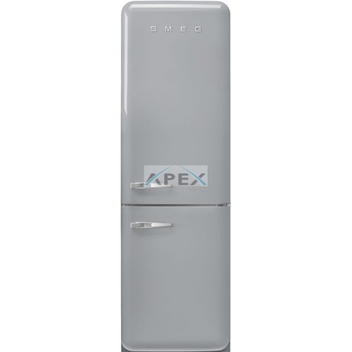 SMEG KOMBINÁLT HŰTŐ ÉS FAGYASZTÓ, retro, 60,1x196,8 cm, jobb oldali pántok, ezüst