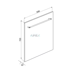   SMEG AJTÓLAP MOSOGATÓGÉPHEZ, teljesen beépíthető, 60 cm-es mosogatógépekhez, 82 cm magas, rozsdamentes acél