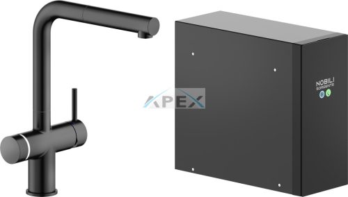 NOBILI LV0K117-EFRBM NOBILI SORGENTE FRIZZA csaptelep, mora matt, kihúzható fejjel, hűtő és szódakészítő rendszerrel