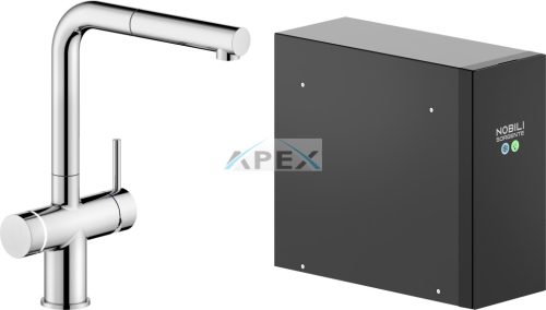 NOBILI LV0K117-EFRCR NOBILI SORGENTE FRIZZA csaptelep, króm, kihúzható fejjel, hűtő és szódakészítő rendszerrel