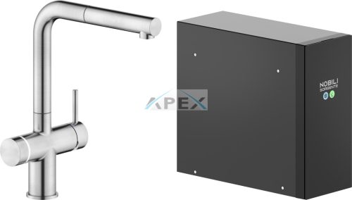 NOBILI LV0K117-EFRIX NOBILI SORGENTE FRIZZA csaptelep, inox, kihúzható fejjel, hűtő és szódakészítő rendszerrel
