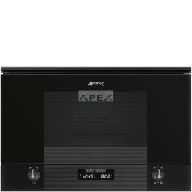   SMEG MIKROHULLÁMÚ SÜTŐ, Linea design, beépíthető, 22 liter, mélyfeketefekete üveg
