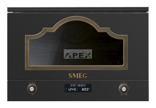 SMEG MIKROHULLÁMÚ SÜTŐ, Cortina design, beépíthető, 22 liter, antracit