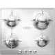 SMEG GÁZ FŐZŐLAP,Piano ,60 cm,3 normál+1 3,0 kW-os wok égő,fényes rozsdamentes acél,ezüst vezérlőgombok