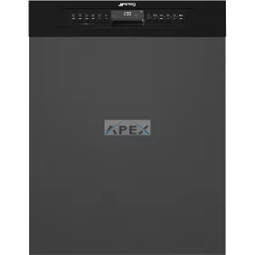  SMEG BEÉPÍTHETŐ MOSOGATÓGÉP, félintegrált, 60 cm, 13 teríték, 10+1 funkció, 7 hőmérséklet, fekete panel