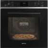 SMEG HŐLÉGKEVERÉSES SÜTŐ, Selezione design, 60 cm, ES LCD, Pizza, fekete üveg