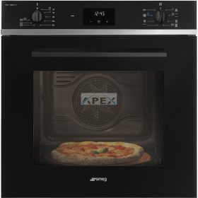   SMEG HŐLÉGKEVERÉSES SÜTŐ, Selezione design, 60 cm, ES LCD, Pizza, fekete üveg