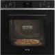 SMEG HŐLÉGKEVERÉSES SÜTŐ, Selezione design, 60 cm, ES LCD, Pizza, fekete üveg