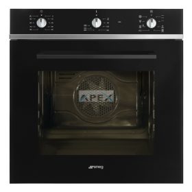   SMEG HŐLÉGKEVERÉSES SÜTŐ, Selezione design, 60 cm, analóg, fekete üveg, inox gombok