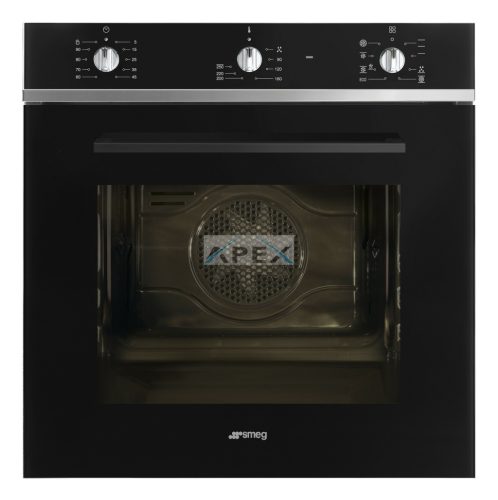 SMEG HŐLÉGKEVERÉSES SÜTŐ, Selezione design, 60 cm, analóg, fekete üveg, inox gombok