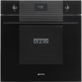   SMEG PIROLITIKUS HŐLÉGKEVERÉSES SÜTŐ, Linea design, 60 cm, CS LCD, mélyfekete üveg