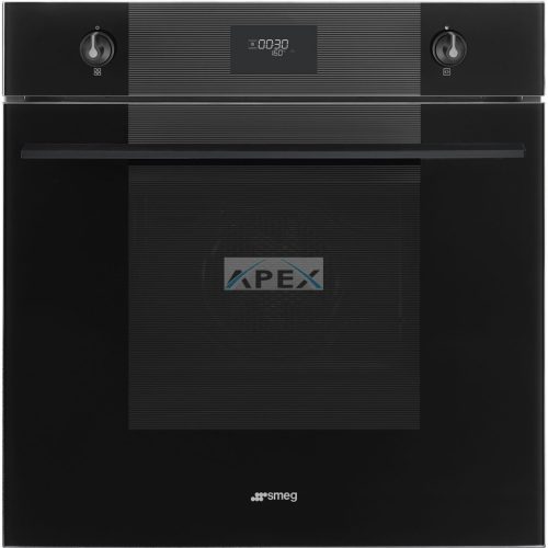 SMEG PIROLITIKUS HŐLÉGKEVERÉSES SÜTŐ, Linea design, 60 cm, CS LCD, mélyfekete üveg