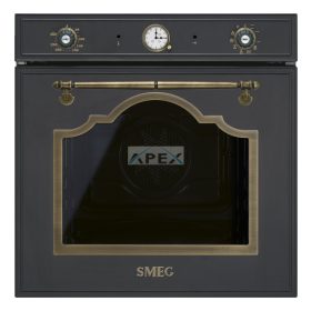   SMEG PIROLITIKUS HŐLÉGKEVERÉSES SÜTŐ, Cortina design, 60 cm, analóg, antracit