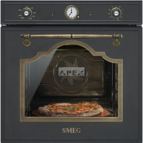   SMEG PIROLITIKUS HŐLÉGKEVERÉSES SÜTŐ, Cortina design, 60 cm, analóg, antracit