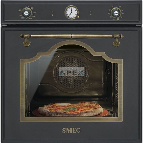 SMEG PIROLITIKUS HŐLÉGKEVERÉSES SÜTŐ, Cortina design, 60 cm, analóg, antracit