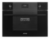 SMEG KOMPAKT MIKROHULLÁMÚ SÜTŐ, Linea design, Galileo, 45 cm, CS LCD, mélyfekete üveg